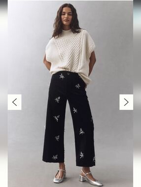 The Colette 3D Bouquets Crop Pants by Maeve